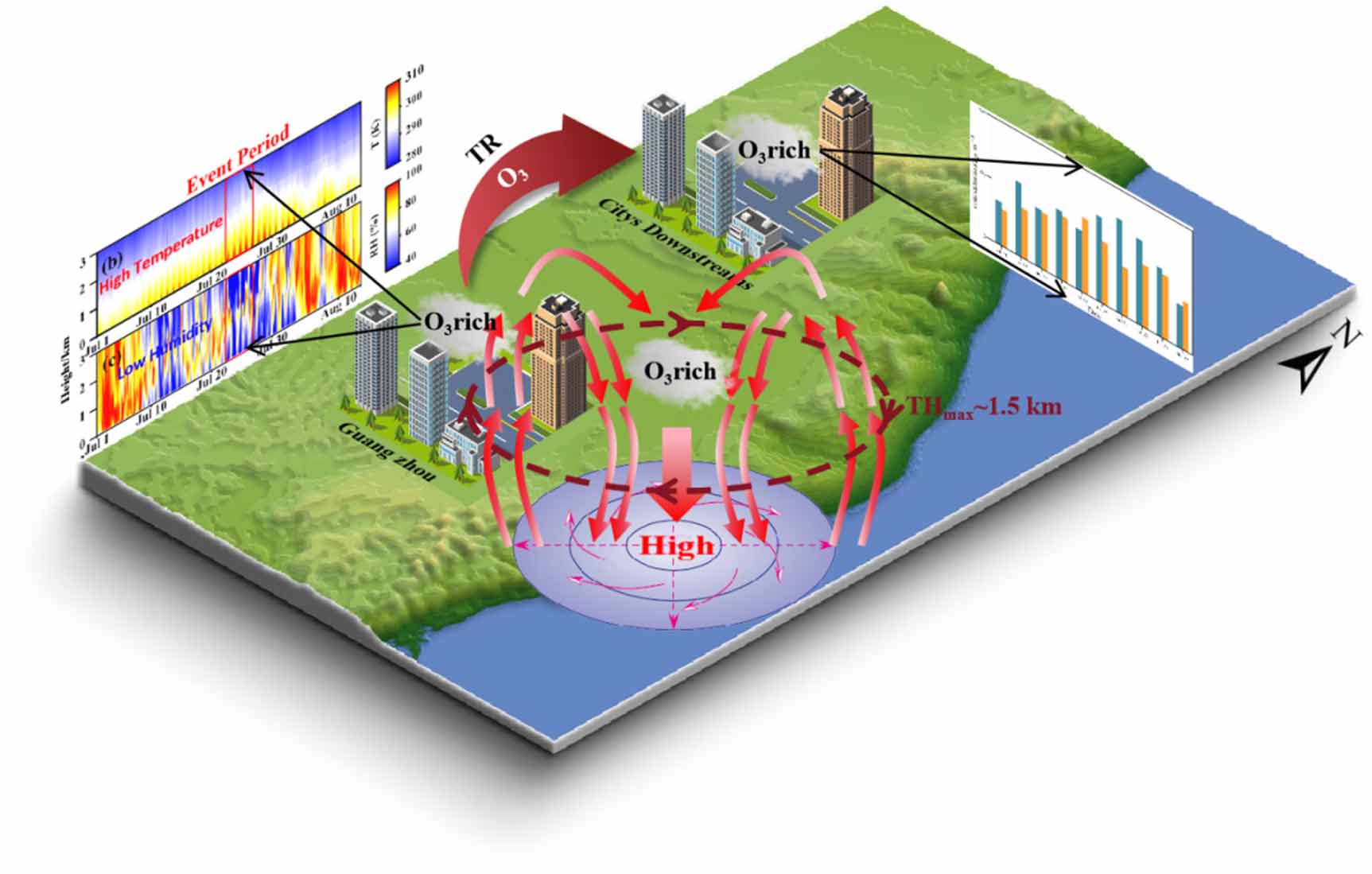 Elucidating the ozone formation and transport mechanism in the Pearl ...