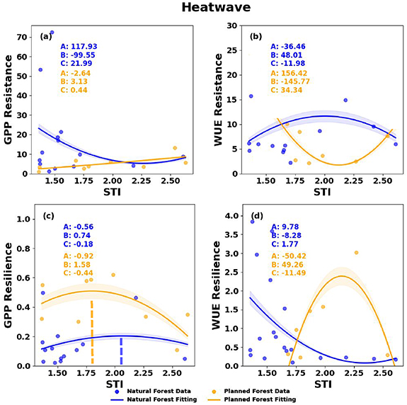 Impacts of extreme drought and heatwave events on evergreen forests in ...