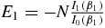 $E_{1}=-N\frac{I_{1}\left( \beta _{1}\right) }{I_{0}\left( \beta _{1}\right) }$
