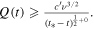 $Q(t)\geqslant \frac{{c}^{\prime }{\nu }^{3/2}}{{({t}_{*}-t)}^{\frac{1}{2}+0}}.$
