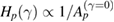 $H_p(\gamma)\propto 1/A_p^{(\gamma=0)}$