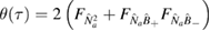 $\theta(\tau) = 2 \left( F_{\hat{N}_a^2 } + F_{\hat{N}_a \hat{B}_+} F_{\hat{N}_a \hat{B}_-} \right)$