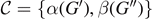 $\mathcal{C}=\left\{\alpha ({G}^{\prime }),\beta ({G}^{{\prime\prime}})\right\}$