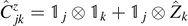 ${\hat{C}}_{jk}^{z}={\mathbb{1}}_{j}\otimes {\mathbb{1}}_{k}+{\mathbb{1}}_{j}\otimes {\hat{Z}}_{k}$
