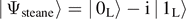$\left\vert \enspace {{\Psi}}_{\text{steane}}\right\rangle =\left\vert \enspace {0}_{\text{L}}\right\rangle -\mathrm{i}\left\vert \enspace {1}_{\text{L}}\right\rangle $