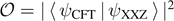 $\mathcal{O}=\vert \left\langle \enspace {\psi }_{\text{CFT}}\enspace \vert \enspace {\psi }_{\text{XXZ}}\enspace \right\rangle {\vert }^{2}$