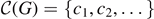 $\mathcal{C}(G)=\left\{{c}_{1},{c}_{2},\dots \enspace \right\}$