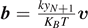 $\boldsymbol{b}=\frac{k{y}_{N+1}}{{K}_{B}T}\boldsymbol{v}$