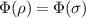 $\Phi(\rho) = \Phi(\sigma)$