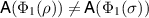 $\mathsf{A}(\Phi_1(\rho)) \neq \mathsf{A}(\Phi_1(\sigma))$