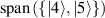 $\mathrm{span}\left( \{|4\rangle, |5\rangle\} \right)$