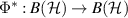 $\Phi^*: B(\mathcal{H}) \to B(\mathcal{H})$