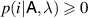 $p(i|\mathsf{A}, \lambda) \geqslant 0$