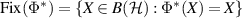 $\mathrm{Fix}(\Phi^*) = \{X \in B(\mathcal{H}): \Phi^*(X) = X\}$