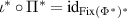 $\iota^* \circ \Pi^* = \mathrm{id}_{\mathrm{Fix}(\Phi^*)^*}$