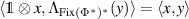 $\langle \unicode{x1D7D9} \otimes x, \Lambda_{\mathrm{Fix}(\Phi^*)^*}(y) \rangle = \langle x, y \rangle$