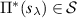 $\Pi^*(s_\lambda) \in \mathcal{S}$