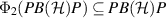 $\Phi_2(PB(\mathcal{H})P)\subseteq PB(\mathcal{H})P$