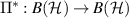 $\Pi^*:B(\mathcal{H})\to B(\mathcal{H})$