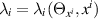 $\lambda_i = \lambda_i(\Theta_{x^i},x^i)$