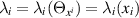 $\lambda_i = \lambda_i(\Theta_{x^i}) = \lambda_i(x_i)$