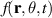 $f(\mathbf{r},\theta,t)$