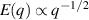 $E(q) \propto q^{-1/2}$