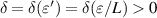$\delta = \delta(\varepsilon^{^{\prime}}) = \delta( \varepsilon/L) \gt 0$
