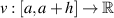 $v:[a,a+h]\to\mathbb{R}$