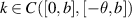 $k\in C([0,b], [-\theta,b])$