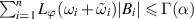 $\sum_{i = 1}^{n}L_{\varphi}(\omega_i+\tilde{\omega}_i)|B_i|\unicode{x2A7D}\Gamma(\alpha)$