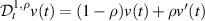 $\mathcal{D}^{1,\rho}_{t}v(t) = (1-\rho)v(t)+\rho v^{^{\prime}}(t)$
