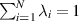 $\sum_{i = 1}^N \lambda_i = 1$