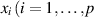 $x_i\,(i = 1,\dots,p$
