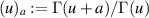 $(u)_a : = \Gamma(u+a)/\Gamma(u)$