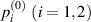 $p^{(0)}_i\ (i = 1,2)$