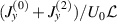 $(J_y^{(0)}+J_y^{(2)})/U_0\mathcal{L}$