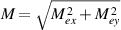 $M = \sqrt {M_{ex}^{\,2} + M_{ey}^{\,2}} $