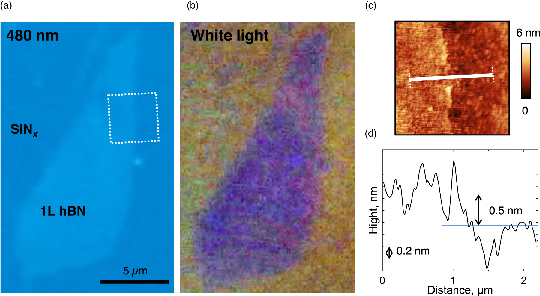 Enhancement of the contrast for a hexagonal boron nitride monolayer ...
