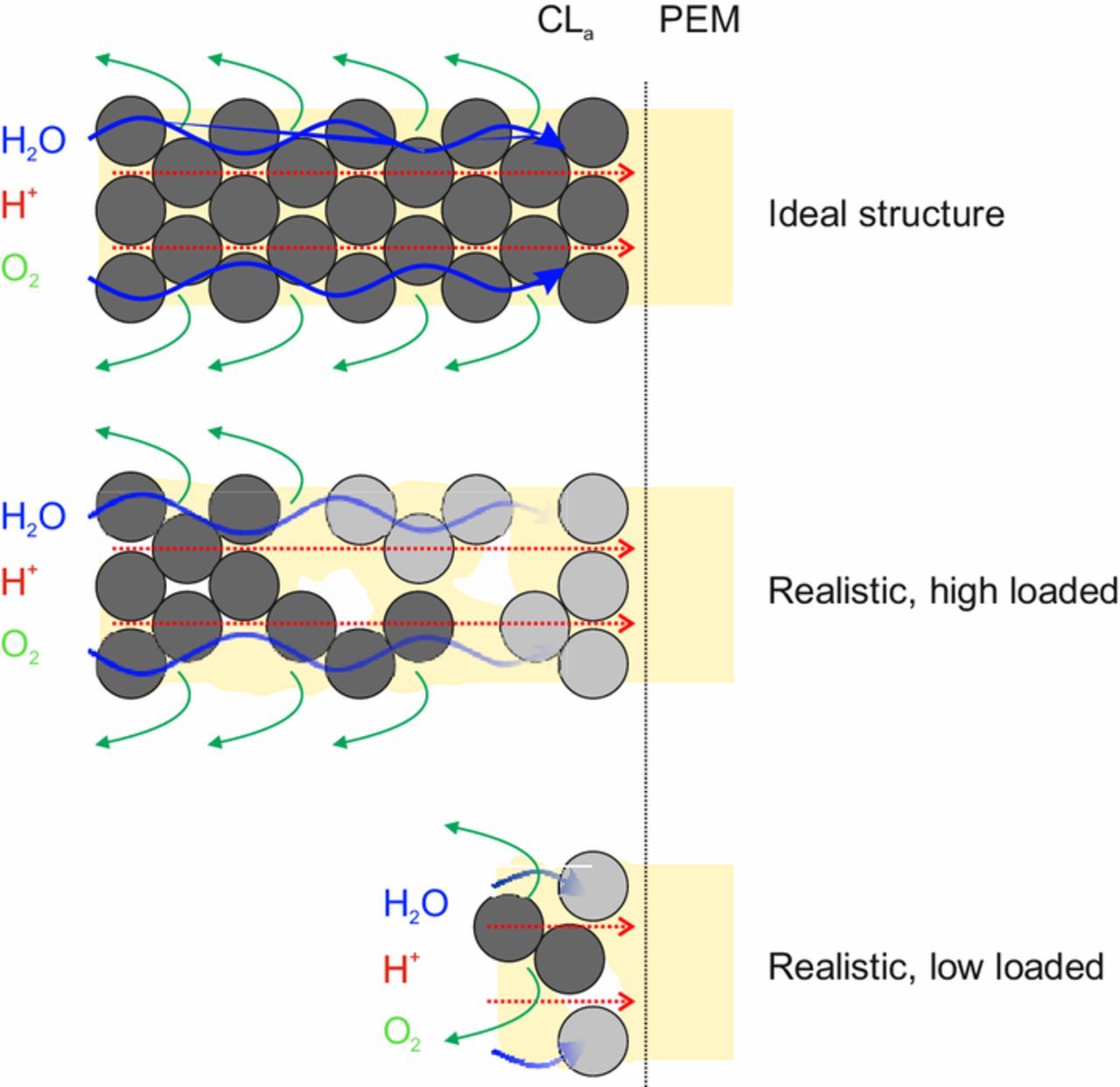 Proton Transport in Catalyst Layers of a Polymer Electrolyte Water ...