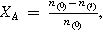 ${X}_{A}\,=\,\tfrac{{n}_{(0)}-{n}_{(t)}}{{n}_{(0)}},$