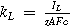 ${k}_{L}\,=\,\tfrac{{I}_{L}}{zAFc}$