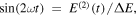$\sin (2\omega t)\,=\,{E}^{\left(2\right)}\left(t\right)/{\rm{\Delta }}E,$