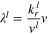 ${\lambda }^{l}=\displaystyle \frac{{k}_{r}^{l}}{{v}^{l}}v$