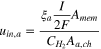 ${u}_{in,a}=\displaystyle \frac{{\xi }_{a}\displaystyle \frac{I}{2F}{A}_{mem}}{{C}_{{H}_{2}}{A}_{a,ch}}$