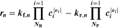 ${{\boldsymbol{r}}}_{{\boldsymbol{n}}}={{\boldsymbol{k}}}_{{\bf{f}},{\boldsymbol{n}}}\displaystyle \prod _{{{\boldsymbol{N}}}_{{\bf{R}}}}^{{\boldsymbol{i}}=1}{{\boldsymbol{c}}}_{{\boldsymbol{i}}}^{| {{\boldsymbol{\nu }}}_{{\boldsymbol{i}}}| }-{{\boldsymbol{k}}}_{{\bf{r}},{\boldsymbol{n}}}\displaystyle \prod _{{{\boldsymbol{N}}}_{{\bf{P}}}}^{{\boldsymbol{i}}=1}{{\boldsymbol{c}}}_{{\boldsymbol{i}}}^{| {{\boldsymbol{\nu }}}_{{\boldsymbol{i}}}| }$