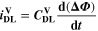 ${{\boldsymbol{i}}}_{{\bf{D}}{\bf{L}}}^{{\bf{V}}}={{\boldsymbol{C}}}_{{\bf{D}}{\bf{L}}}^{{\bf{V}}}\displaystyle \frac{{\bf{d}}\left({\boldsymbol{\Delta }}{\boldsymbol{\Phi }}\right)}{{\bf{d}}{\boldsymbol{t}}}$