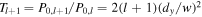 ${T}_{l+1}={P}_{0,l+1}/{P}_{0,l}=2\left(l+1\right){\left({d}_{y}/w\right)}^{2}$