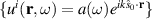 $\{u^i(\mathbf{r},\omega) = a(\omega)e^{ik\hat{s}_0\cdot\mathbf{r}} \}$
