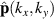 $\hat{\mathbf{p}}(k_x,k_y)$